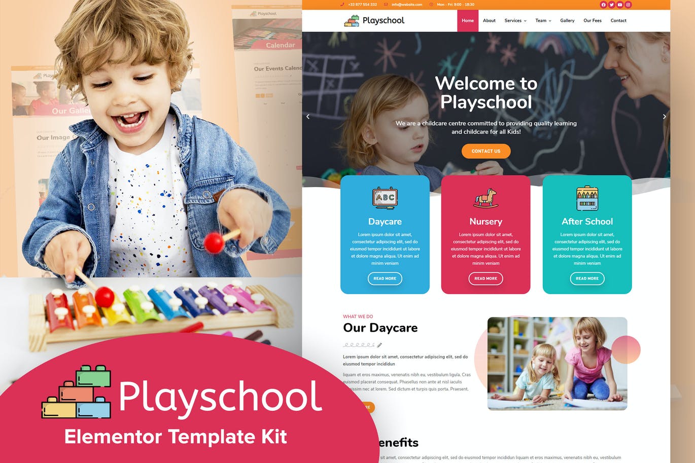 Playschool – 育儿和学校 Elementor Template Kit