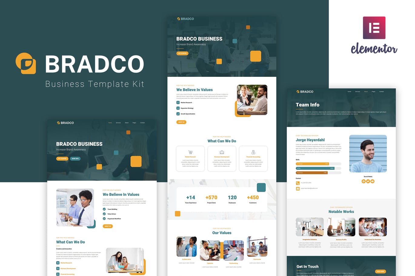 Bradco – 商业 Elementor Template Kit