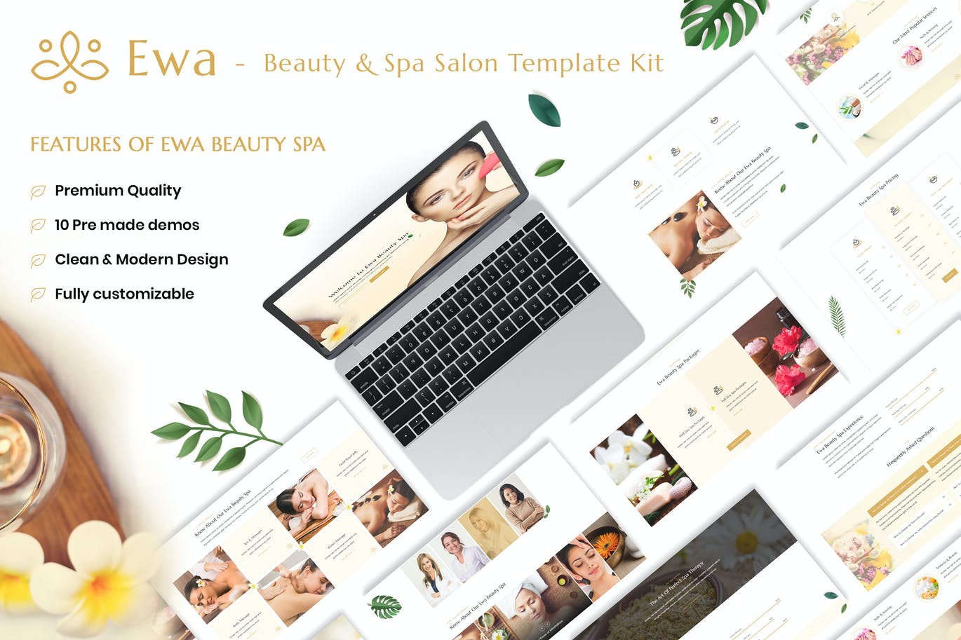 Ewa – 美容和水疗沙龙 Elementor Template Kit