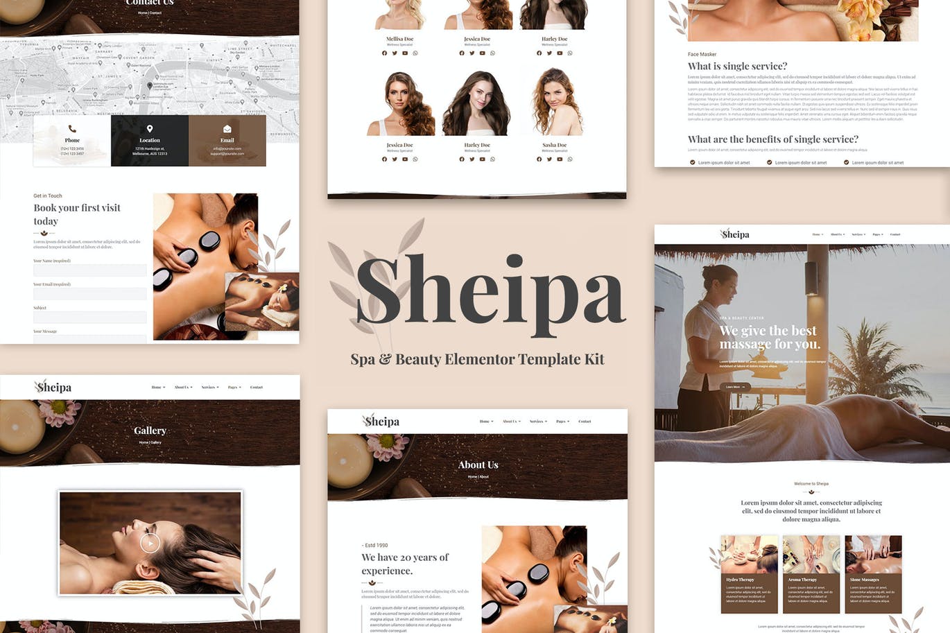Sheipa – 水疗和美容 Elementor Template Kit
