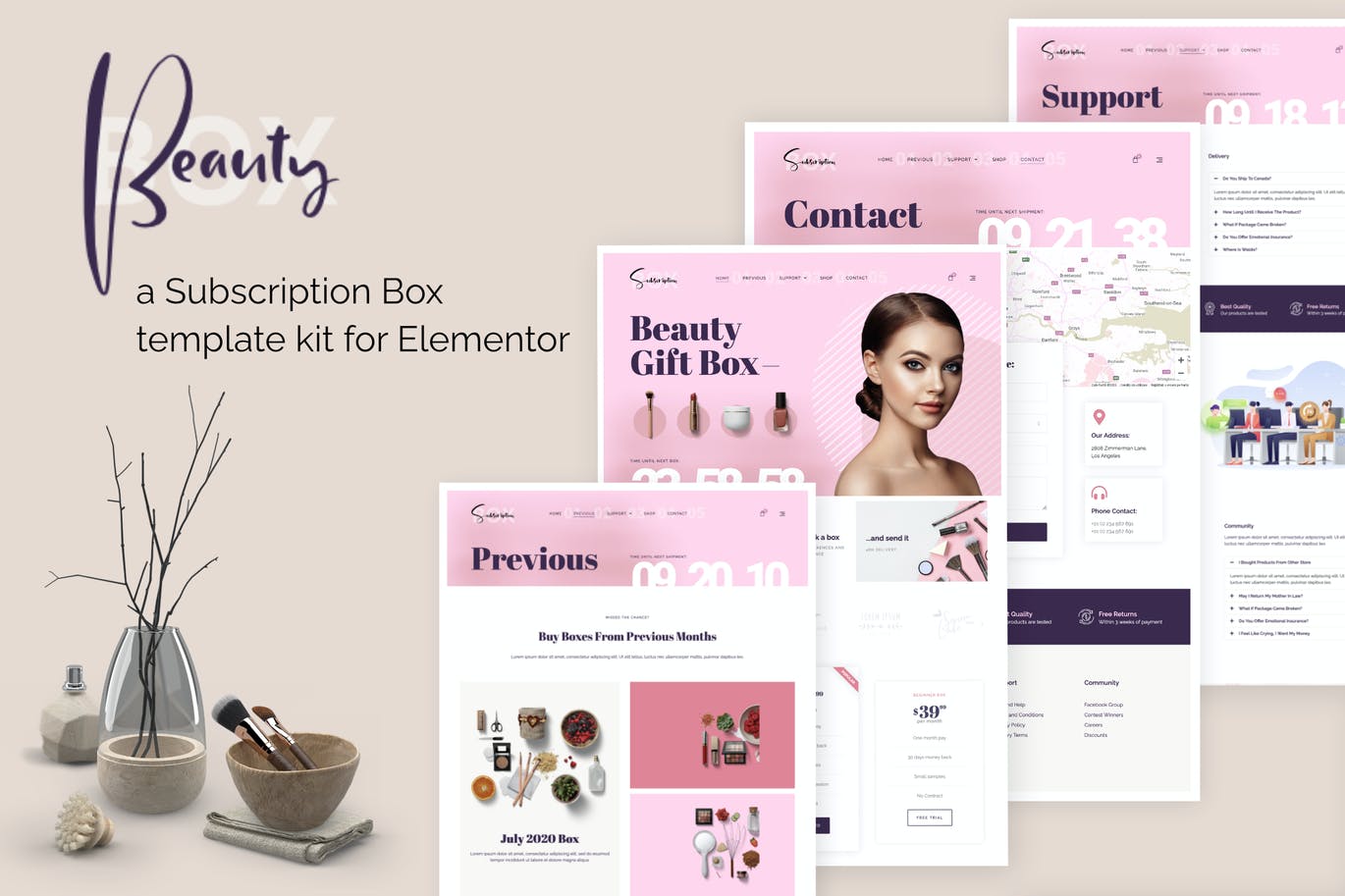 BeautyBox – 订阅框 Elementor Template Kit