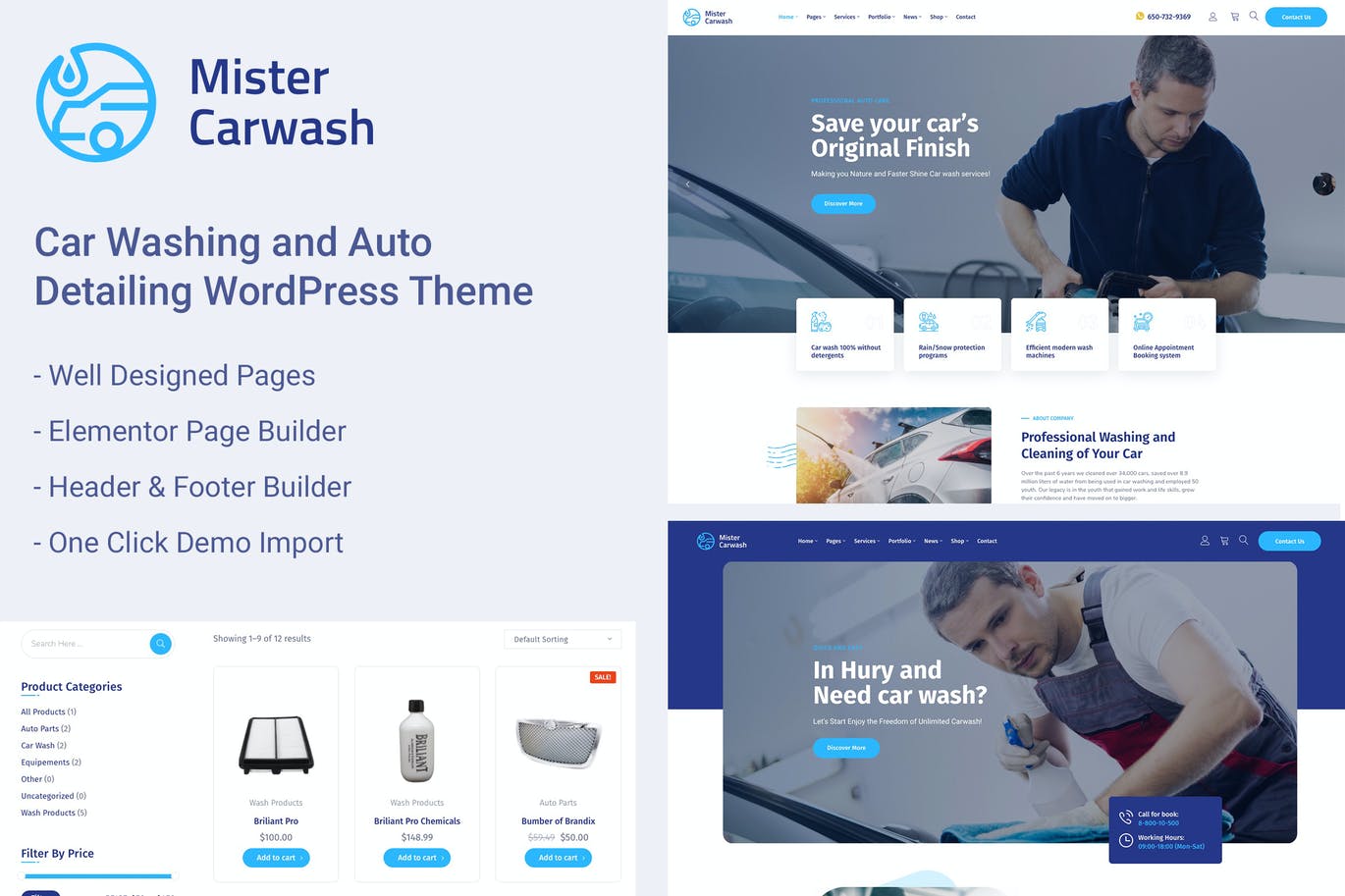 Car Wash Service  洗车服务 WordPress 主题