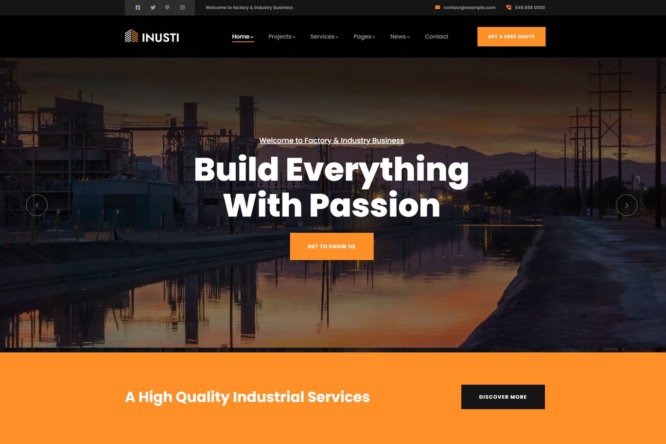 Inusti – 工厂和工业 WordPress 主题