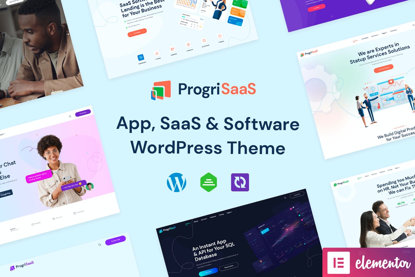 ProgriSaaS – 创意登陆页面 WordPress 主题