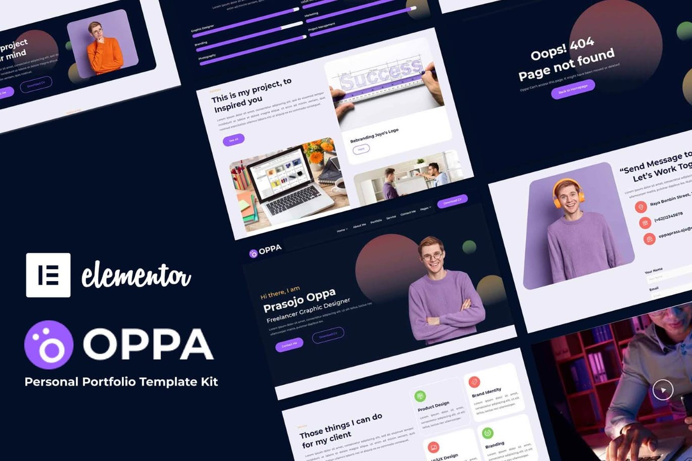 Oppa – 个人作品集 Elementor Template Kit