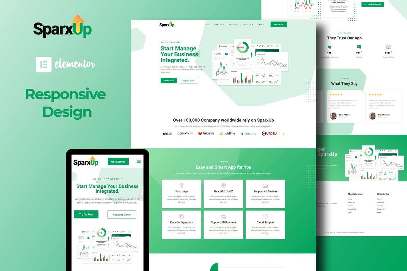 SparxUp – Saas & Startup Elementor Template Kit