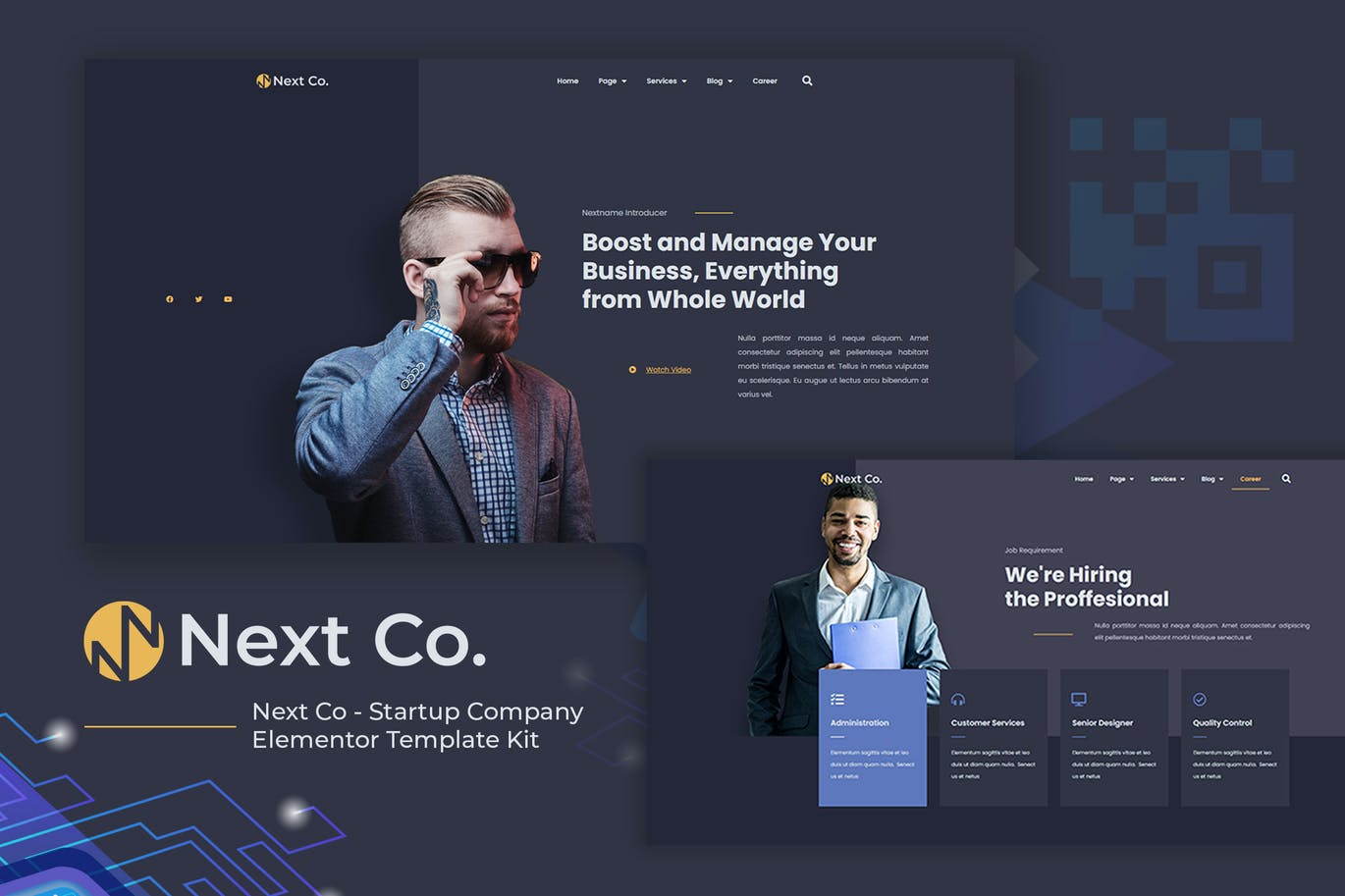 Next Co – Startup Company Elementor Template Kit