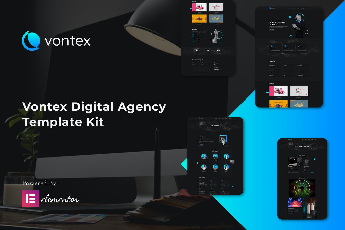 Vontex – 数字机构 Elementor Template Kit