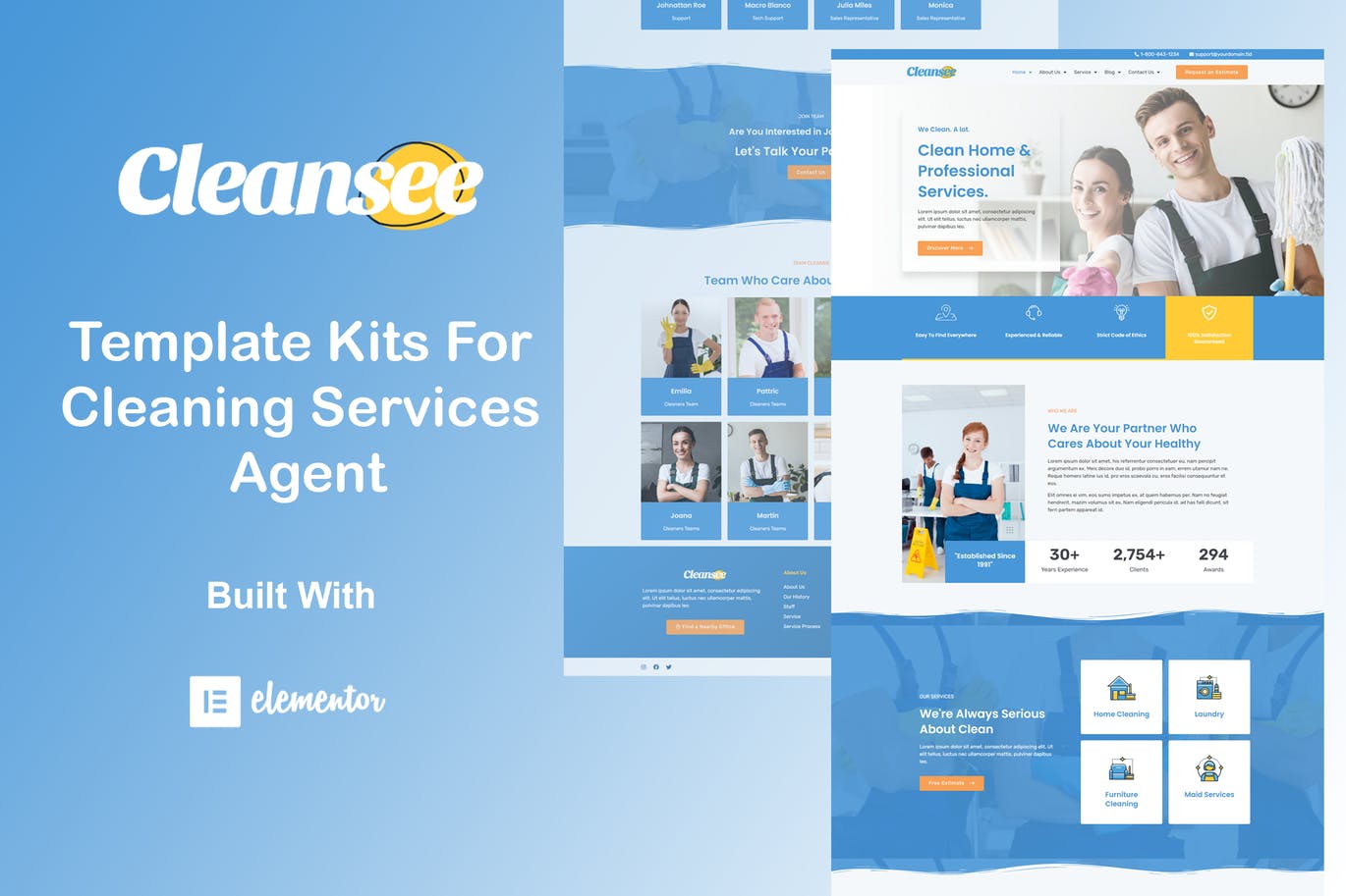 Cleansee – 清洁服务 Elementor 模板套件