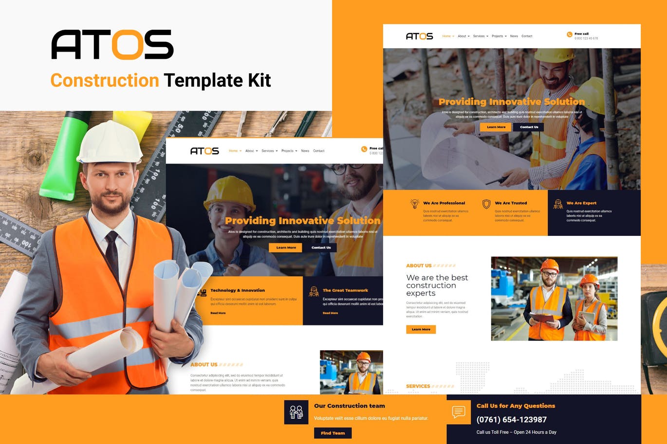 Atos -建筑 Elementor Template Kit