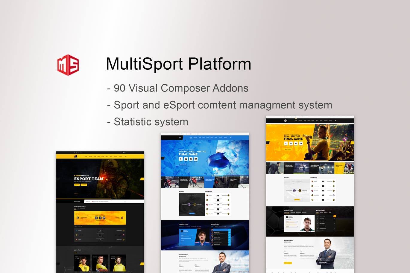 MSP – MultiSport & eSport WordPress 插件