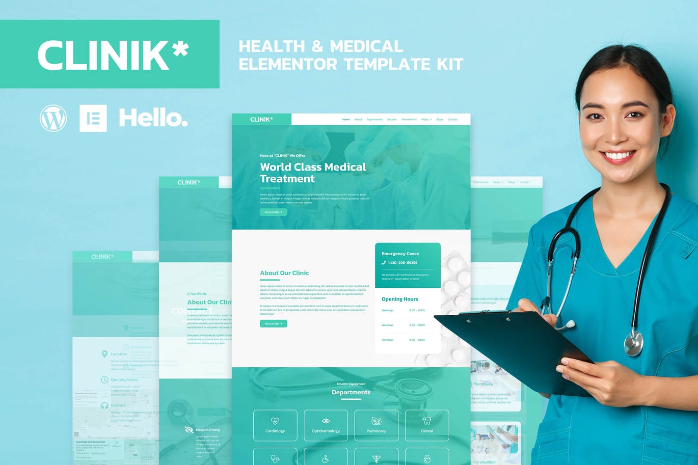 CLINIK – 医院和临床医疗保健 Elementor Template Kit