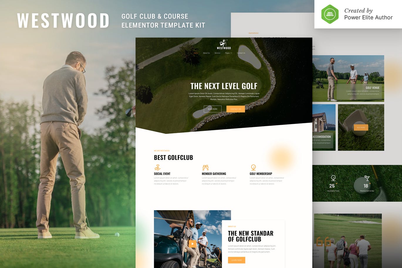 Westwood – 高尔夫俱乐部和球场 Elementor Template Kit