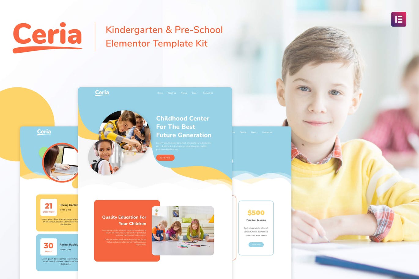 Ceria – 幼儿园和学前班 Elementor Template Kit