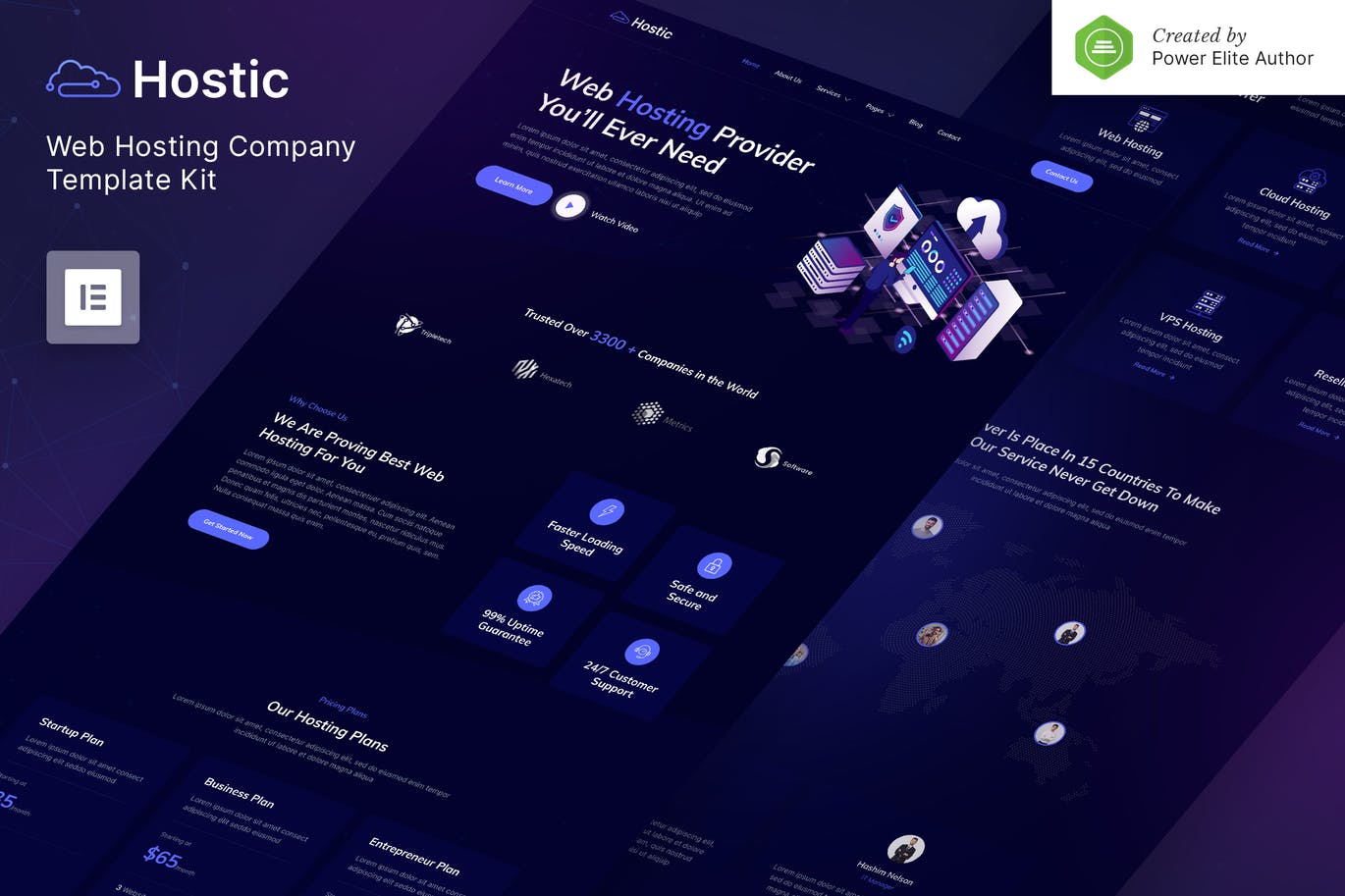 Hostic – 虚拟主机公司 Elementor Template Kit