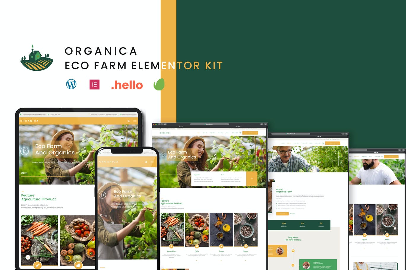 Organica – 生态农场 Elementor Template Kit