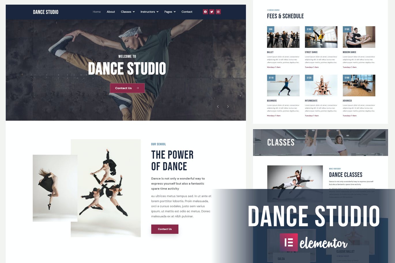 Dance Studio – 舞蹈工作室 Elementor Template Kit