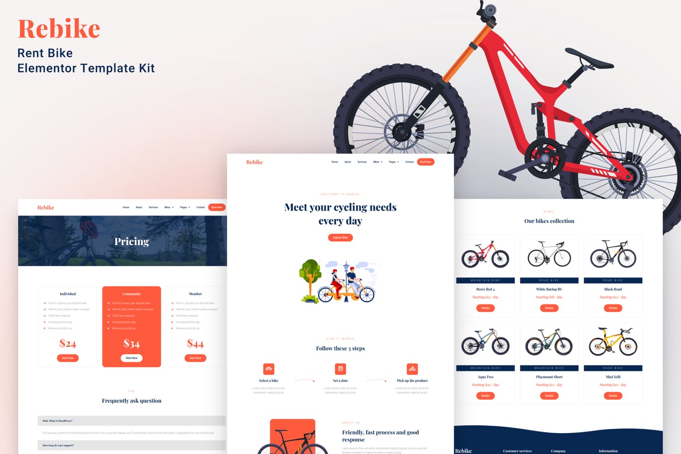 Rebike – 租自行车 Elementor Template Kit