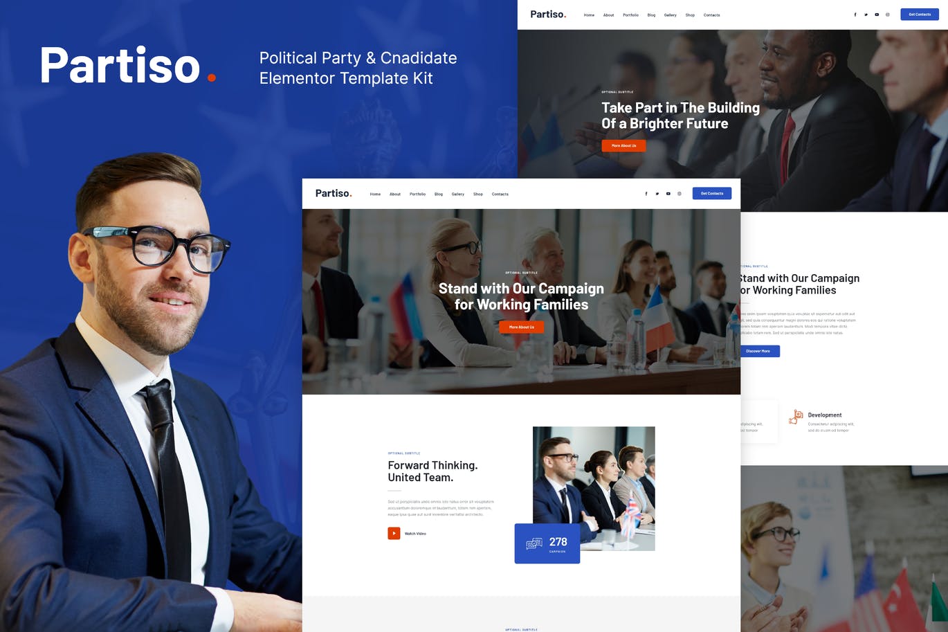 Partiso | 政党和候选人 Elementor Template Kit