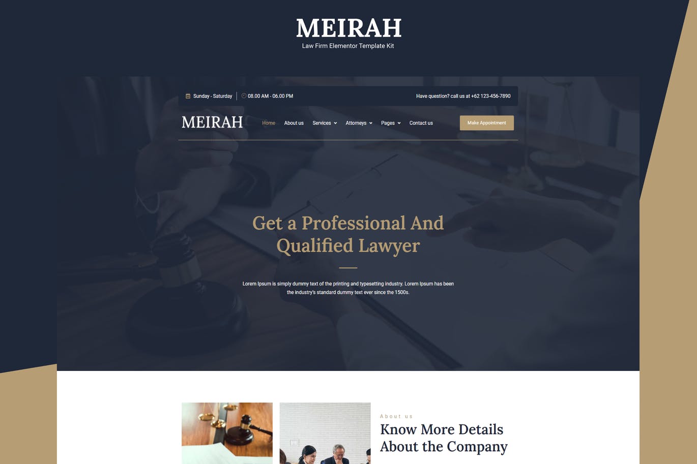Meirah – 律师事务所 Elementor Template Kit