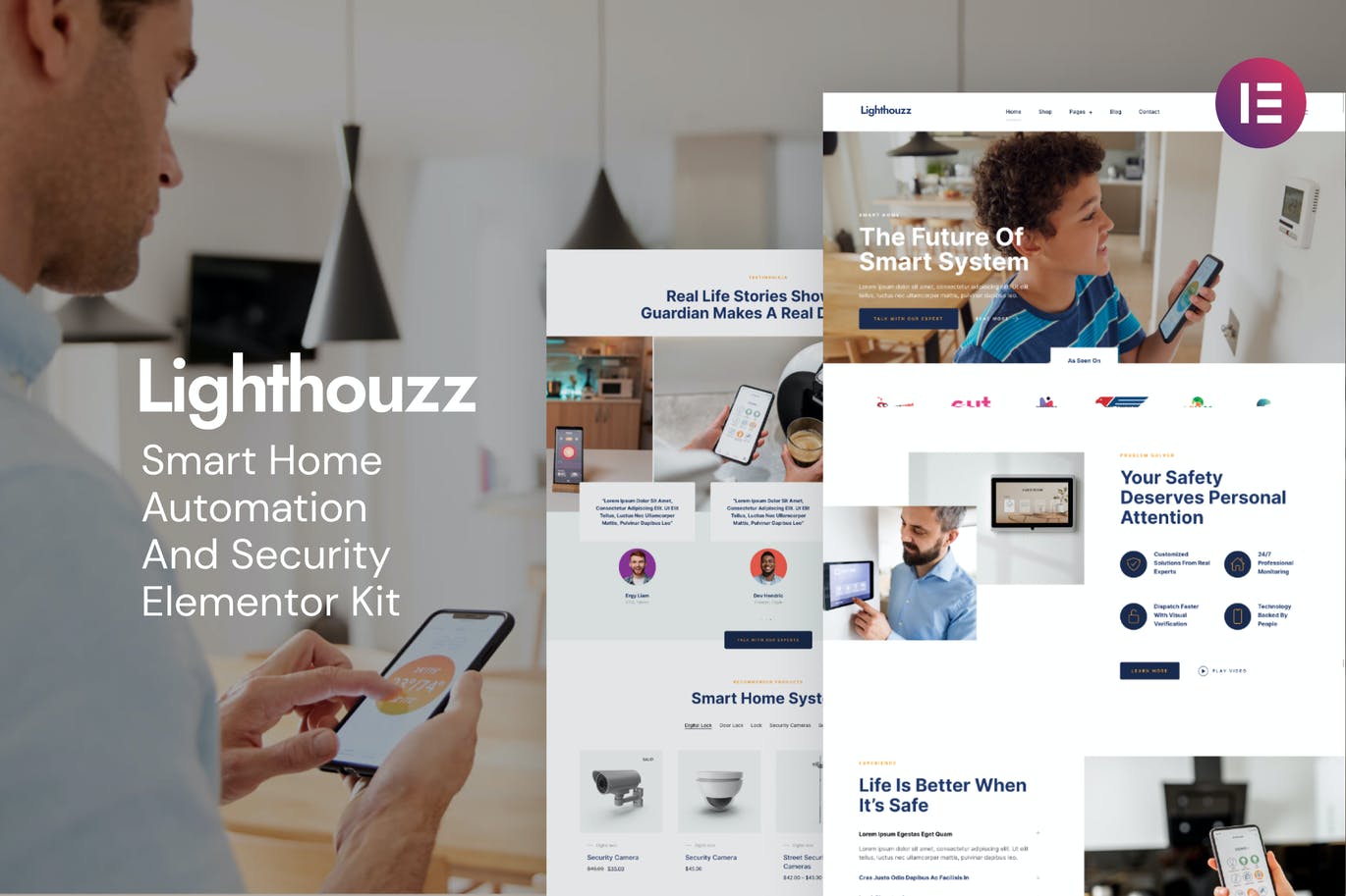 Lighthouzz –  智能家居和安全 Elementor Template Kit
