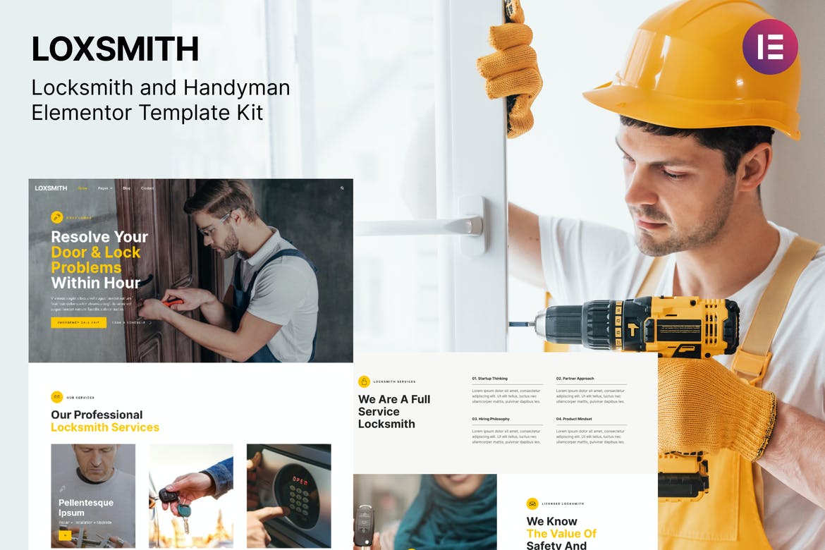 Loxsmith — 锁匠 、开锁服务 Elementor Template Kit