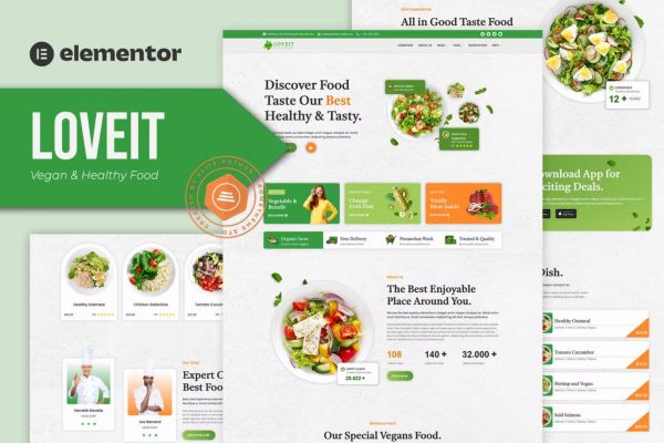 Loveit – 素食和健康食品餐厅  Elementor Template Kit