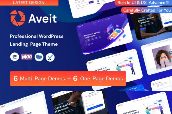 Aveti – Elementor 着陆页营销单页网站模板 WordPress 主题