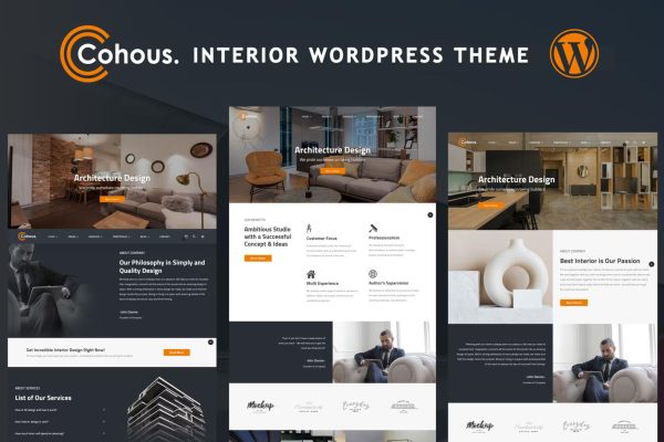Cohous – 室内设计装修软装网站模板带后台 WordPress 主题
