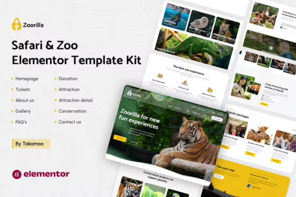动物园 | Safari & Zoo Elementor 模板工具包