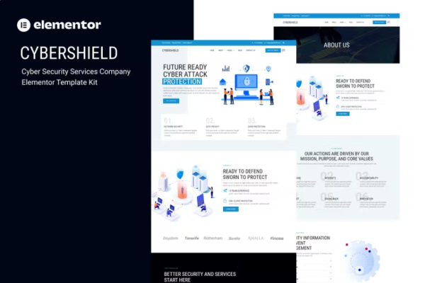 Cyber​​shield – 网络安全服务公司 Elementor 模板工具包
