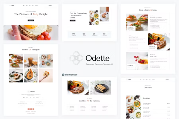 Odette – 餐厅 Elementor 模板套件