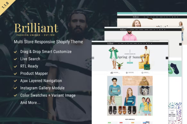 Brilliant – 多商店响应式 Shopify 主题