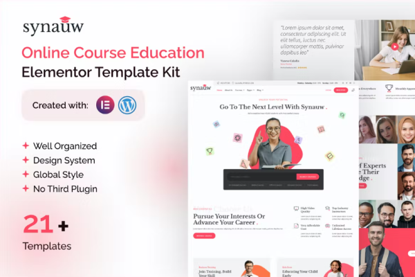 Synauw 在线课程教育 Elementor 模板套件