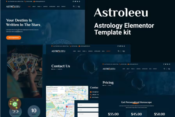 Astroleeu – 占星术和命理元素模板套件
