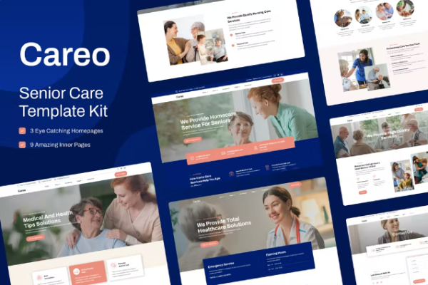 Careo – 老年人和高级护理元素模板套件