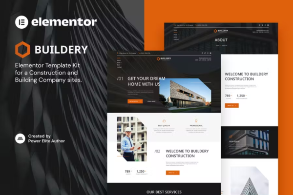 Buildery – 建筑和建筑公司 Elementor 模板套件