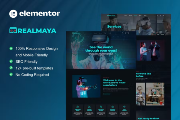 RealMaya – 虚拟现实服务和商店 Elementor 模板工具包