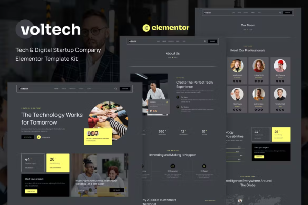 Voltech – 技术与数字创业公司 Elementor 模板套件