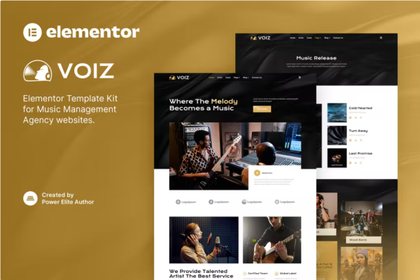 Voiz – 音乐管理机构 Elementor 模板套件