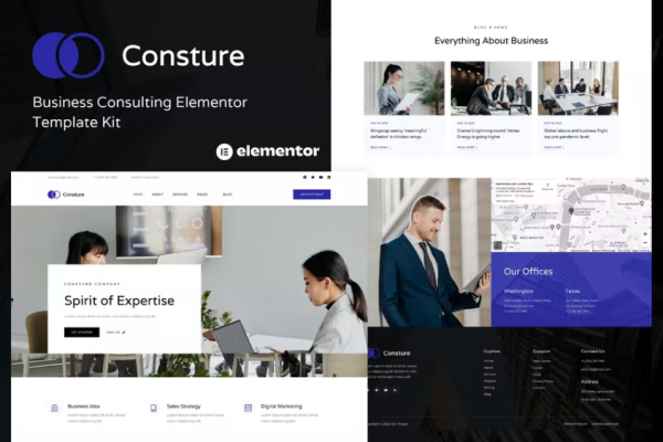 Consture – 商业咨询 Elementor 模板套件