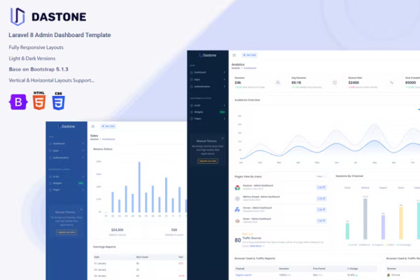 Dastone – Laravel 8 管理和仪表板模板