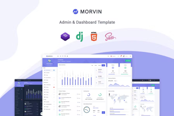 Morvin – Django 管理和仪表板模板