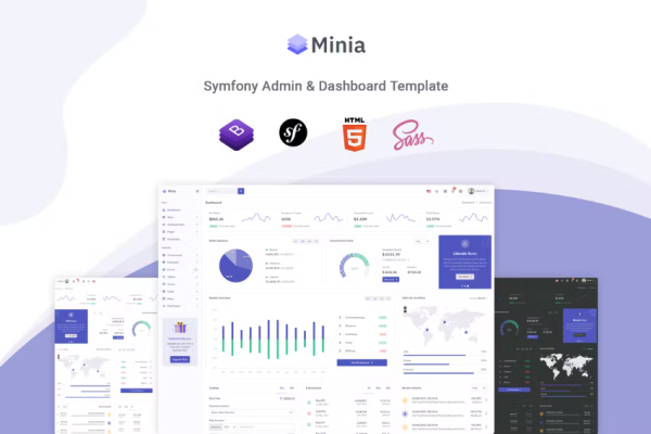 Minia – Symfony 管理和仪表板模板