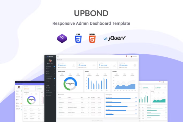 Upbond – 响应式管理仪表板模板