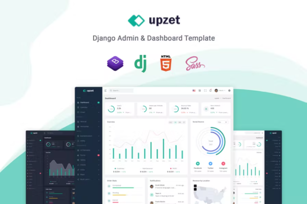 Upzet – Django 管理和仪表板模板