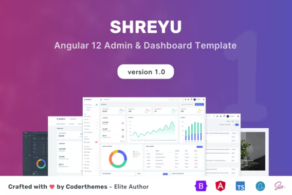 Shreyu – Angular 12 管理和仪表板模板