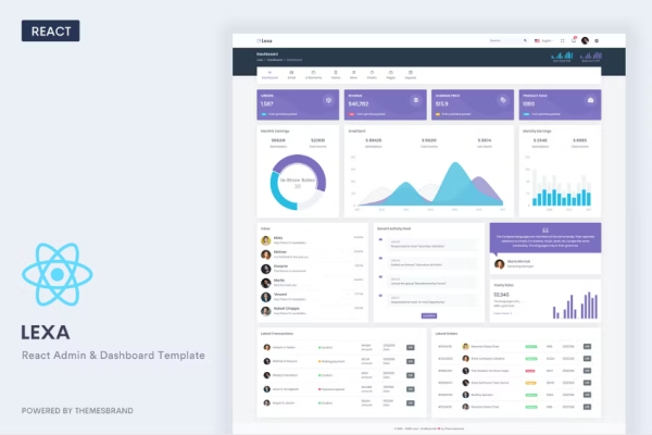 Lexa – React 管理和仪表板模板