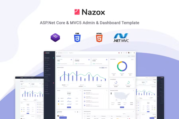 Nazox – ASP.Net Core & MVC5 管理 & 仪表板