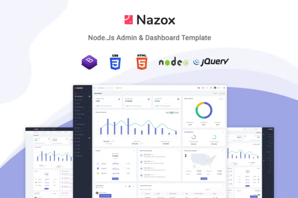 Nazox – Node Js 管理和仪表板模板